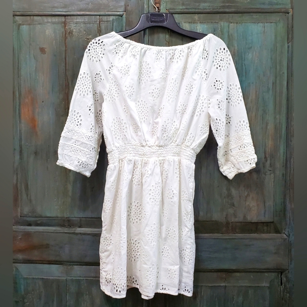 MICHAEL STARS Alessandra Off-Shoulder Eyelet Dress, Size Large, NWOT - Picture 3 of 12